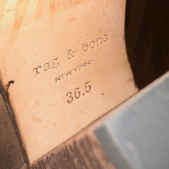 RAG & BONE Classic Newbury Heeled Ankle Boots in Brown Suede - Picture 10 of 11